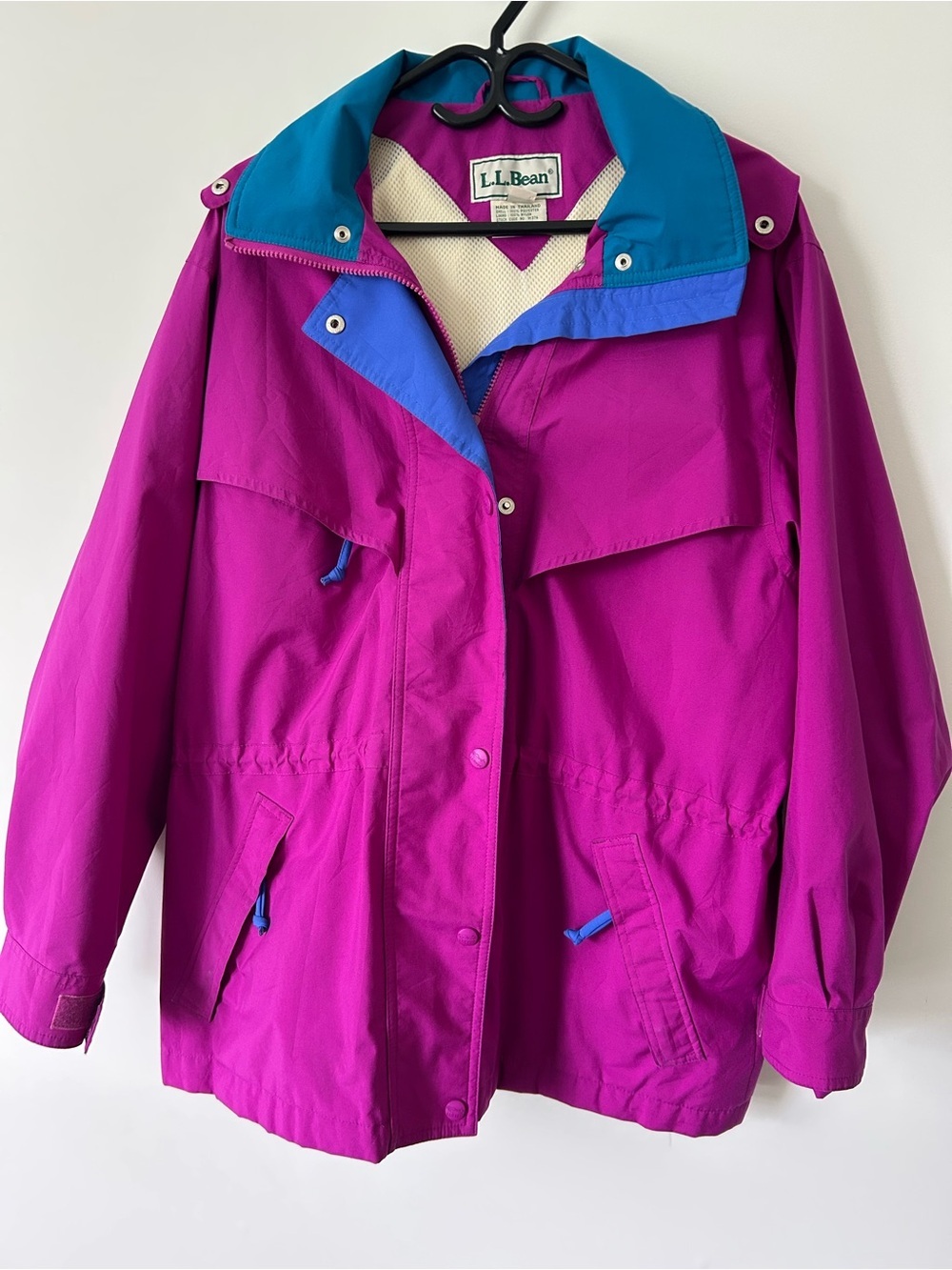 Vintage 90s LL Bean Gore-Tex Colorblock Waterproof Stow-Away Hood Jacket